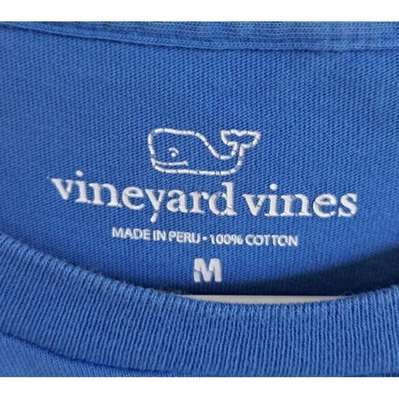 Vineyard Vines Men's M Blue Short Sleeve Plain Back/Front Fish Graphic Cotton - Picture 2 of 5